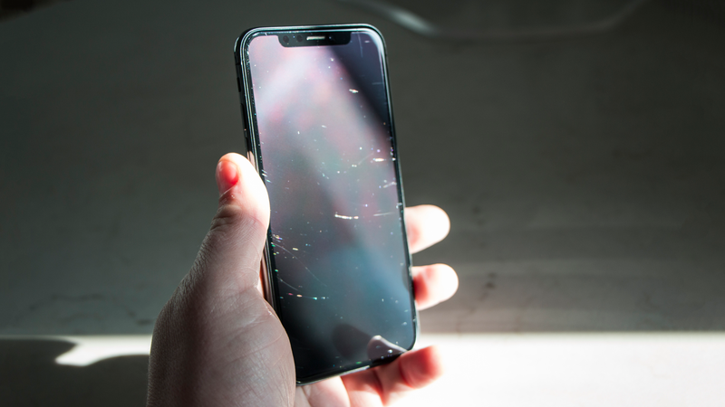 Due to the lighting, this photo shows about half the scratches I can see on my iPhone X screen.